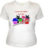 Camiseta Baby Look I LOVE CUPCAKES AND CAT