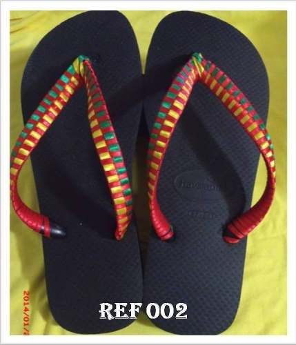 Chinelos Havaianas Customizados Rasta Fari